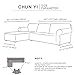 CHUN YI 2 Pieces L-Shaped Left Chaise Jacquard Polyester Stretch Fabric Sectional Sofa Slipcovers Dust-Proof L Shape Corner 2 Seats Sofa Cover Set for Living Room (Cream White)
