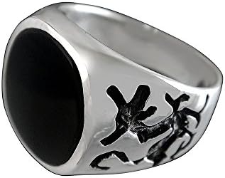 925 Sterling Silver Mens Black Onyx Celtic Oxidized Dragon Ring 12gr (12)