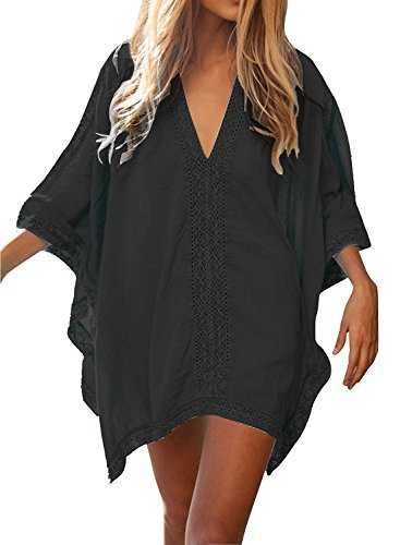 Walant womens solid oversized beach cover up swimsuit b…