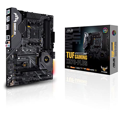 Asus Carte Mère Gaming Tuf Gaming X570-Plus Amd Am4 Ryzen 3000 (Pcie 4.0 M.2 12+2 Dr. Mos Ddr4 Lan Hdmi Dp Cfx Usb 3.2 Gen 2 Type-A Type-C Aura Sync Rgb Atx)