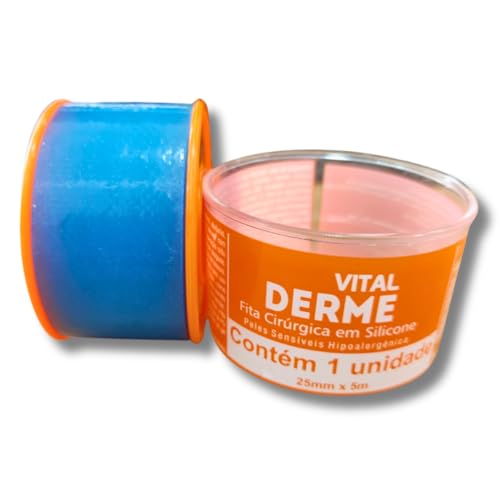 Fita Cirúrgica de Silicone 25mm x 5m Vital Derme | Adesivo Hipoalergênico para Cicatrizes e Queloides | Impermeável, Reposicionável e Suave para Peles Sensíveis