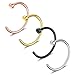 Ruifan 4pcs Mix Color Stainless Steel Body Jewelry Piercing Earrings Nose Hoop Ring Unisex 22 Gauge 8mm