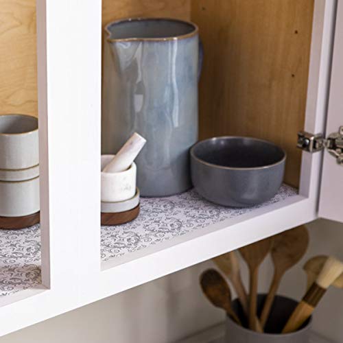 Duck Brand Smooth Top EasyLiner Shelf and Drawer Liner, Grey Damask, 20-inch... photo 3