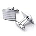 Zysta 6-8pcs Stainless Steel Grid Shell Men's Classic Shirts Cufflinks Groom Wedding Business Shirt, Silver,Gold, 4 Pair Set