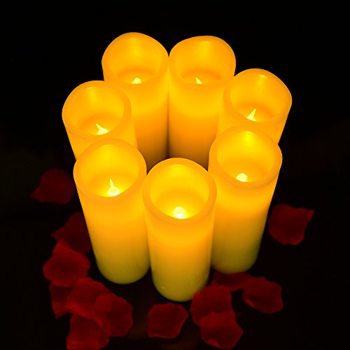 image for LEOSAN Flameless Candles Flickering LED Candle Set of 7(Lucky 7. H:7