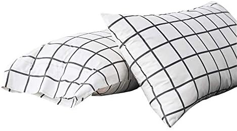 VM VOUGEMARKET Bohemian Pillowcases 2 Pieces Bedding Pillow Shams-100% Silky Sateen Cotton Damask Standard Queen Pillow Covers Envelope Closure End,Soft,Luxury,Comfortable (20"ร26",2 Pieces)