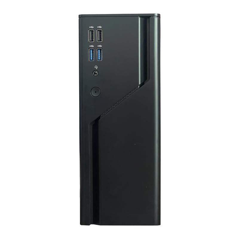 Photo 1 of A09R Mini Computer Case with RGB LED Strip, 4 USB Ports, Slim Desktop, Black
