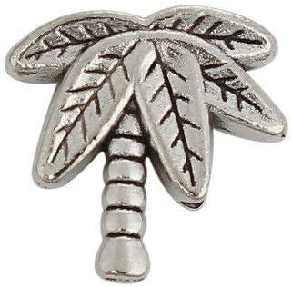 10 Antiqued Tibetan Silver 14mm Two Sided Palmetto Palm Tree Spacer Beads
