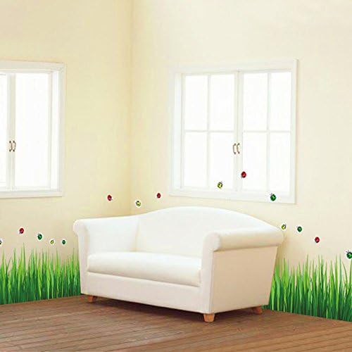 Shinena Removable Baseboard Green Grass Wall Sticker Decals for Living Room Bedroom Decorations,50 X 70cm