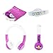 ONANOFF BuddyPhones Inflight, Volume-Limiting Kids Headphones, 3 Volume Settings, Detachable BuddyCable, Microphone, Airline Adapter, Perfect for Airplanes, Trains and Cars, Purple