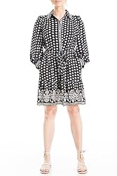 Max Studio Women's Long Sleeve Collared Short