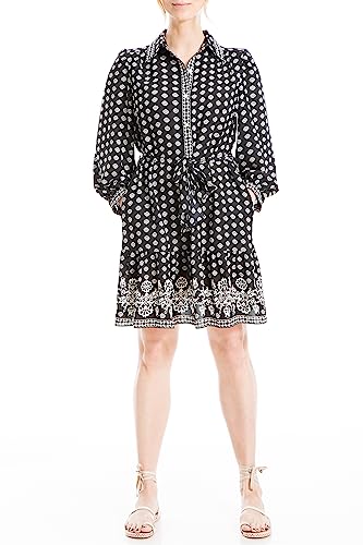 Max Studio Women's Long Sleeve Collared Short