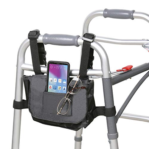 Innovative Home Creations Side Storage Pouch for Walker or Wheelchair - Mobility Aid Accessory Tote Bag