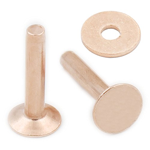 25 pcs 9mm x 19mm x 3.3mm Solid Copper Rivets & Burrs Permanent Fasteners Gauge Leathercraft Horse Tack