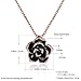 Scheppend Gold Plated Rose Flower Black Paint Rhinestone Crystal Pendant Necklace (Rose Gold)
