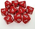 Chessex Dice Set, Red & white, Pack of 10