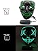 Falecha Halloween Purge Mask - Cosplay Led Costume Mask for Halloween Rave Costume Party (Green)
