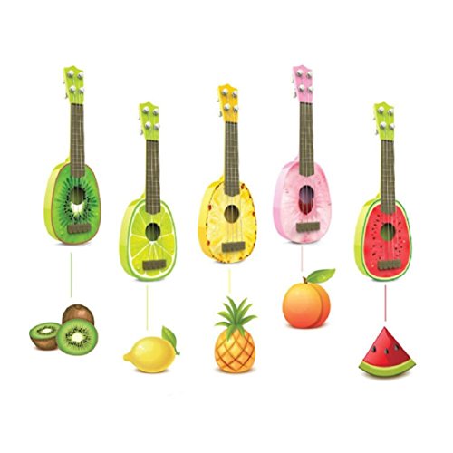 Ikevan Children Educational Toys Learn Guitar Ukulele Colorful Mini Fruit Guitar Musical Instruments Kids Toys (Green Kiwi)