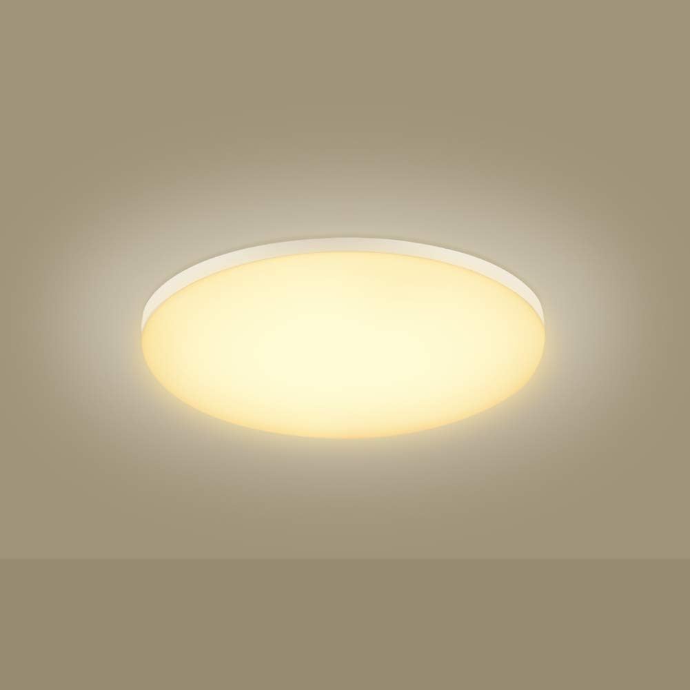 Viugreum LED Flush Mount Ceiling Light, 5 inch 18W (90 Watt Equivalent）1600LM 3000K Warm White Round Mounted Surface Downlights Lighting Fixture for Kitchen, Hallway, Bathroom, Stairwell