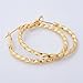 Followmoon 18K Gold Plated Women's Rope Hoop Earrings 20mm-50mm (35mm Carved Rope Hoop Earrings)