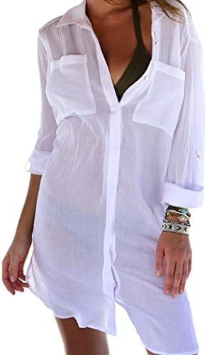 YIHUAN Women's Sexy Crinkle Twill Beach Cover up Swimwear