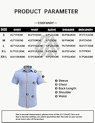 COOFANDY Men's Untucked Shirts Short Sleeve Button