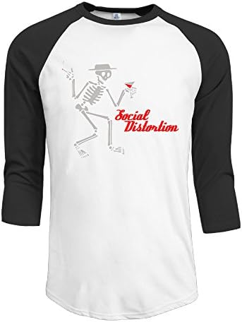 Printed Men's Social Distortion Boyfriend Fathers Day Top 3/4 Sleeve Raglan Shirts