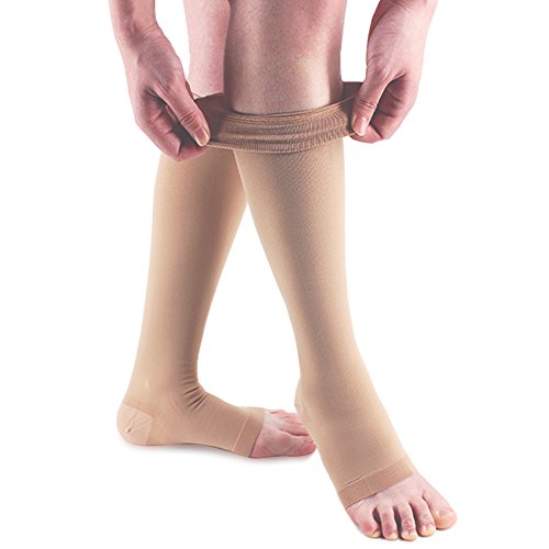 image for Ailaka 20-30 mmHg Knee High Open Toe Compression Calf Socks for Women 