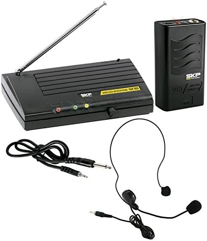 SKP PRO AUDIO Single Channel VHF Wireless Headset Guitar Cable Microphone System (VHF-855)