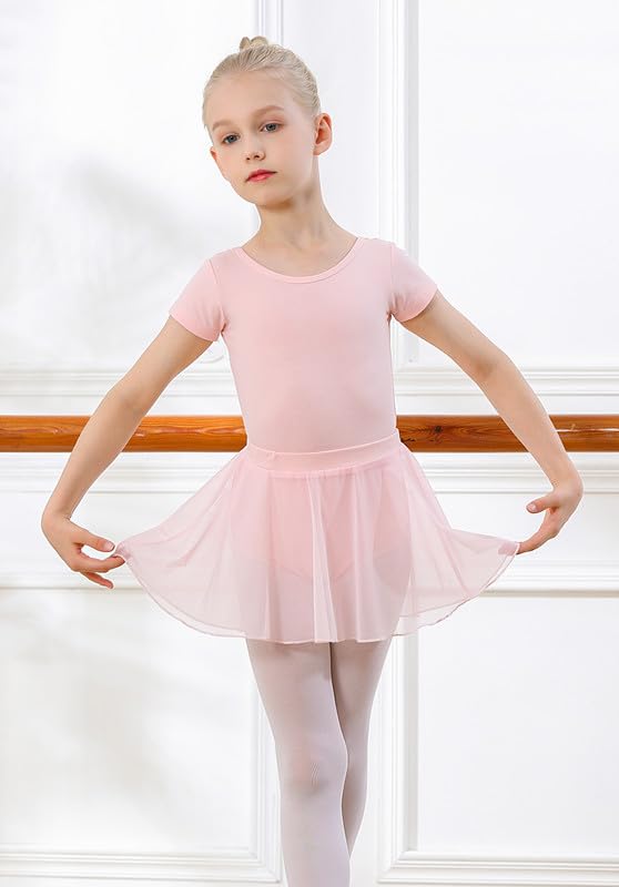 DIPUG Girls Ballet Leotards with Removable Skirt Toddler Hollow Back Dance Dress Combo