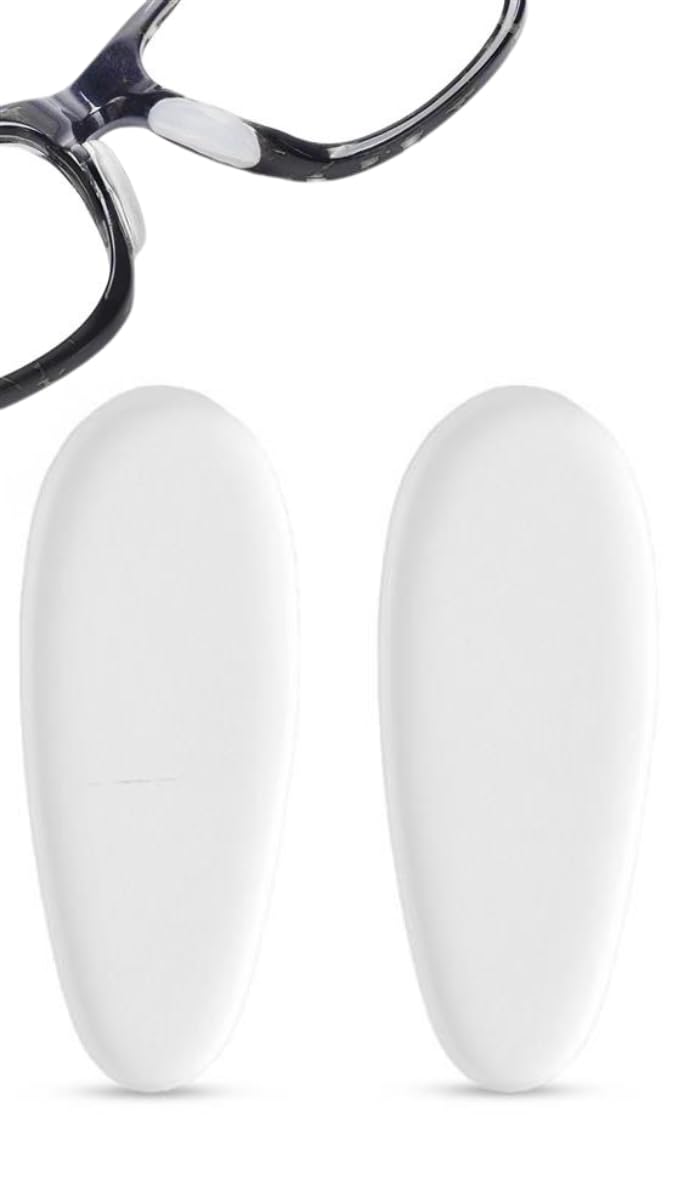 SPORTS WORLD VISION 1 Pair Stick on Silicone Nose Pads Cushion for Glasses, Anti-Slip Soft Nose Pads for Plastic Frames, Reading Glasses, Sunglasses 13mm