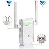 KANGLONGJIA Wifi Repeater 300M Range Extender Wireless Network Amplifier Mini AP Router Signal Booster Wireless-N 2.4GHz IEEE802.11N/G/B with Integrated Antennas RJ45 Port WPS Protection (Repeate)