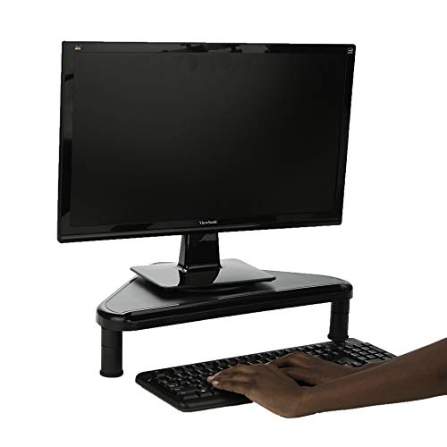 image for Mind Reader TRIMOS-BLK Rotative Corner Adjustable Risers, Extra Storag