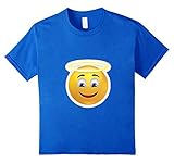 Angel Emoji T-Shirt Yellow Halo Smile Blue Emoticon Smiley
