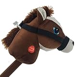 YMCtoys My First Horse, 29 Inch Stick Horse, Giddy-up and Go Pony w/ Real Sound - Brown