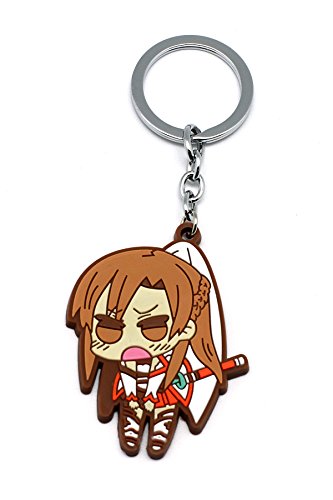 SDWKIT Sword Art Online Cosplay Accessory Cute Yuuki Asuna Rubber Keyring V1