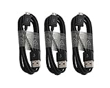 Samsung ECC1DU6BBE/ECB-DU4EBE 5-Feet Micro USB Charging Cable - Original OEM - Black, 3-Pack