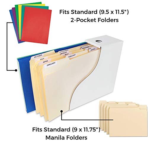 Magazine File Holder (Set of 24, White), Sturdy Cardboard Magazine Holder, Folder Holder, Magazine Organizer, Folder Organizer, Magazine Box, File Storage, or Book Bins for Classroom Library Organizer - Thumbnail 4