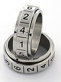 D-6 Spinner Ring. Stainless Steel, Even Odds for All Numbers, Replaces 6 Sided Dice for Gaming