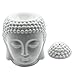 Omonic Porcelain Zen Garden Yoga Meditation White Thai Buddha Head Statue Essential Oil Burner Aromatherapy Diffuser Home Decor (White)
