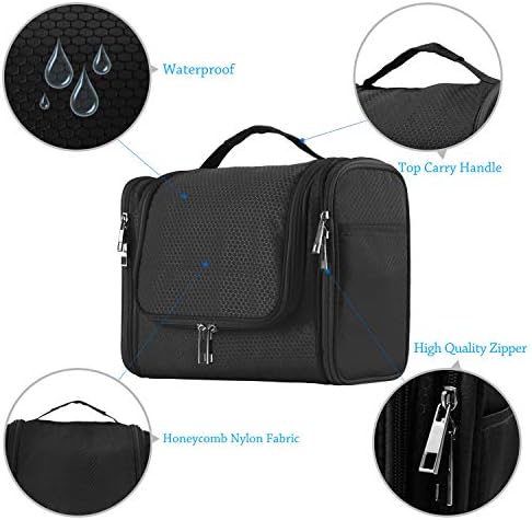 Extra Large Capacity Hanging Toiletry Bag for Men & Women, Portable Waterproof Bathroom Shower Bag, Lightweight Dopp kit Shaving Bag, Sturdy Metal Hook Organizer Makeup Bag 3 Extra Large Capacity Hanging Toiletry Bag for Men & Women, Portable Waterproof Bathroom Shower Bag, Lightweight Dopp kit Shaving Bag, Sturdy Metal Hook Organizer Makeup Bag