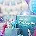 Farelot Mermaid Party Supplies Pack: Girls Mermaid Birthday Party Decorations - Deluxe 191 Piece Kit with Banner, Tablecloth, Plates, Cutlery, Gift Bags, Balloons, Party Hats and Decor - Serves 16