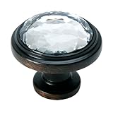 Cosmas 5317ORB-C Oil Rubbed Bronze Cabinet Hardware Round Knob with Clear Glass - 1-1/4