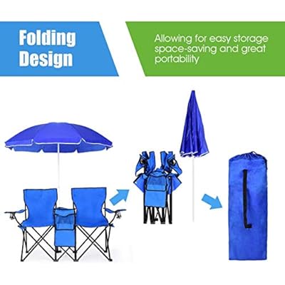ReunionG Double Portable Camping Chairs, Blue 41w7RlwXyoL
