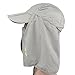 YCHY Folding Fishing Hat 360° Solar Protection UPF 50+ Unisex Flat Sun Caps Removable Neck&Face Flap Cover Hats for Hiking,Fishing,Hunting,Backpacking,Cycling, Camping,Outdoor Sports (Light Grey)