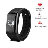 Fitness Tracker,Coolbit Health Activity Tracker Smart Band W/ Heart Rate Blood Pressure Sleep Monitor Wristband Pedometer Calorie Sports Bracelet Message Push Waterproof Smart Watch for Android & IOS