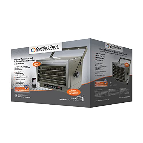 Comfort Zone CZ230ER CeilingMounted HardWired 240V 7,500Watt Fan