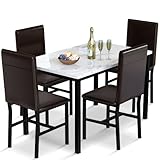 AWQM 5 Piece Dining Table Set for 4,Faux Marble