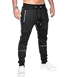 MODCHOK Men's Casual Joggers Drawstring Pants Sports Sweatpants Trousers Bottoms (S, Black 1)