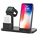 Conido Wireless Charger Compatible iPhone, 3 in 1 Charging Stand Compatible Apple Watch AirPods Charging Station Stock Holder Compatible iPhone X/8 Plus/8 AirPods/Apple Watch Series 3/2/1 (Black)